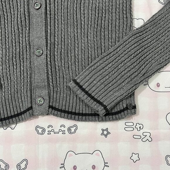 Womens Black Four Bar Knit Jacket Gray Thom Browne - Picture 3 of 6